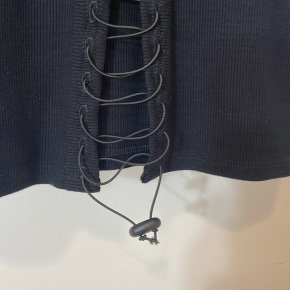 Joah Brown Lace Up Crop Tank Ribbed Top Size S/M Summit Flex Rib - Picture 8 of 13